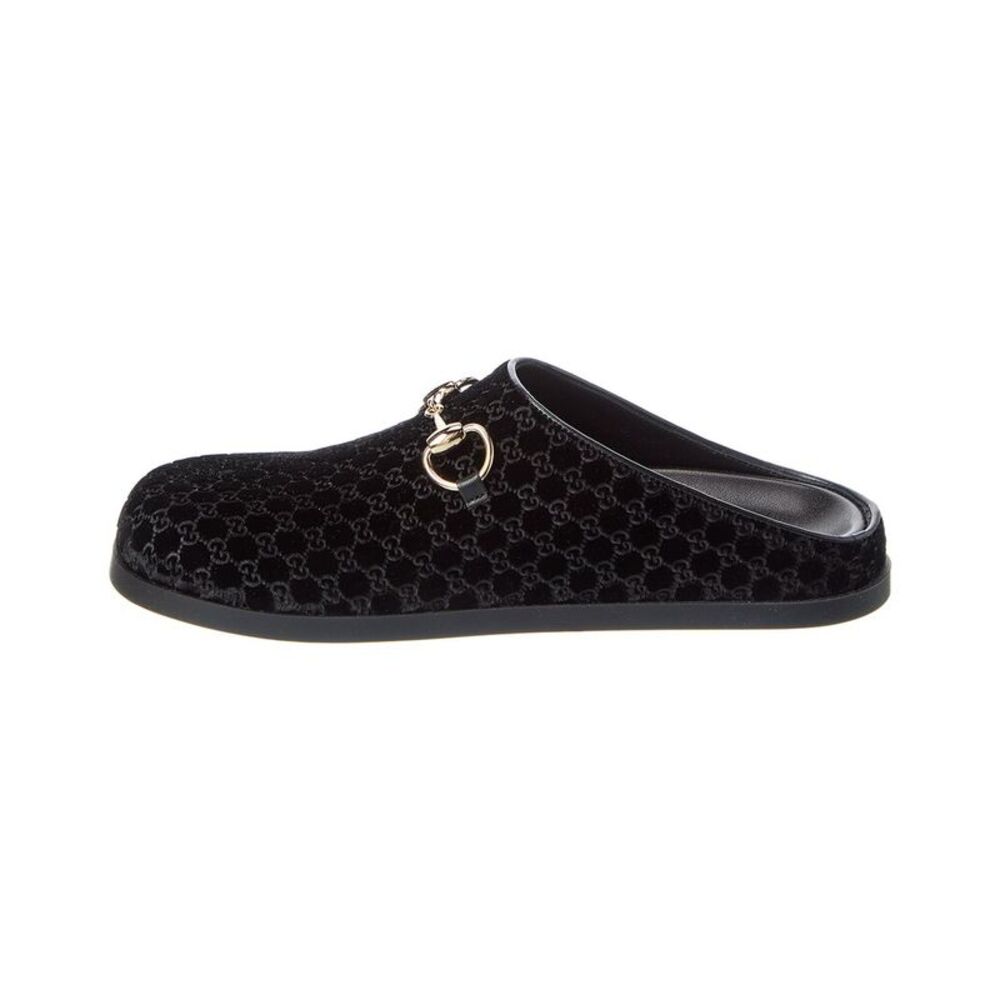 Gucci Horsebit Gg Velvet Mule, Black - Picture 2 of 5